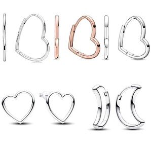 Pandora “LOVED” Heart Hoop Earrings $95 Mother’s Day Big Hoop